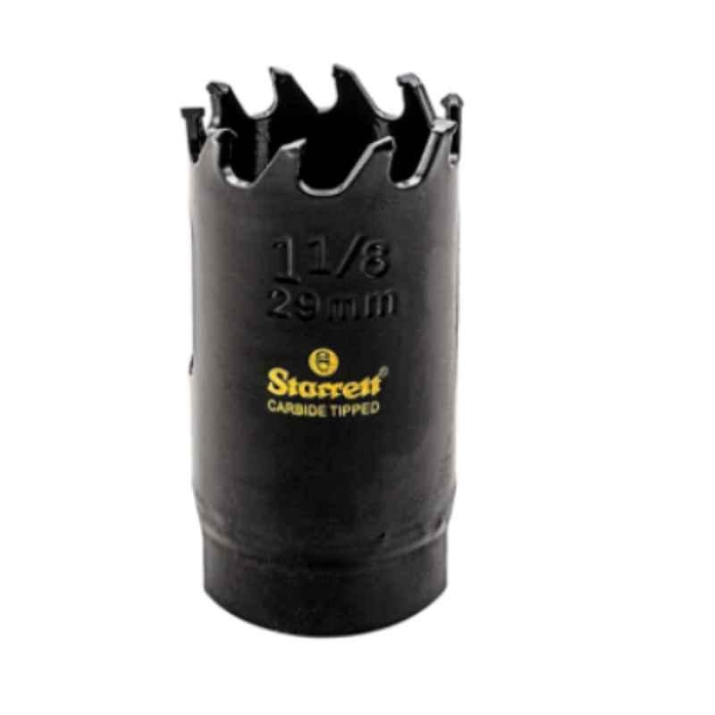 Starrett 29mm Black High Performance Triple Chip Tungsten Carbide Tipped Hole Saw, CT118