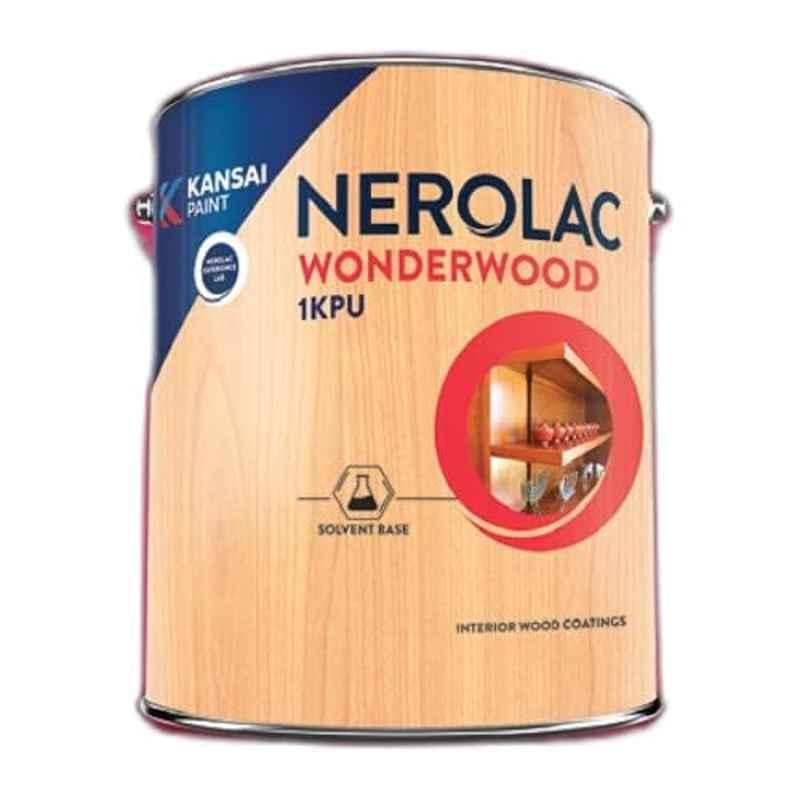 Nerolac Wonderwood 1K PU 1 Litre Clear Glossy Wood Coating with Scratch, Stain & UV Resistant