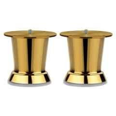 Plantex Heavy Duty Stainless Steel 3 inch Sofa Leg/Bed Furniture Leg Pair for Home Furniture's/Furniture Legs for Table/Support Legs/Sofa Furniture Leg Golden Set of 2 Pcs