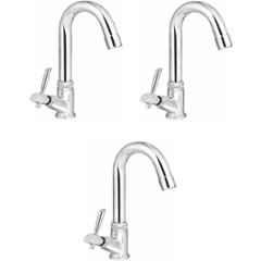 Prestige Croma Brass Chrome Finish Swan Neck Pillar Tap (Pack of 3)