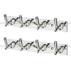 Aligarian 4 Leg Stainless Steel Silver Polished Finish Wall Mounted Tree Cloth Hook Hanger (Pack of 2)