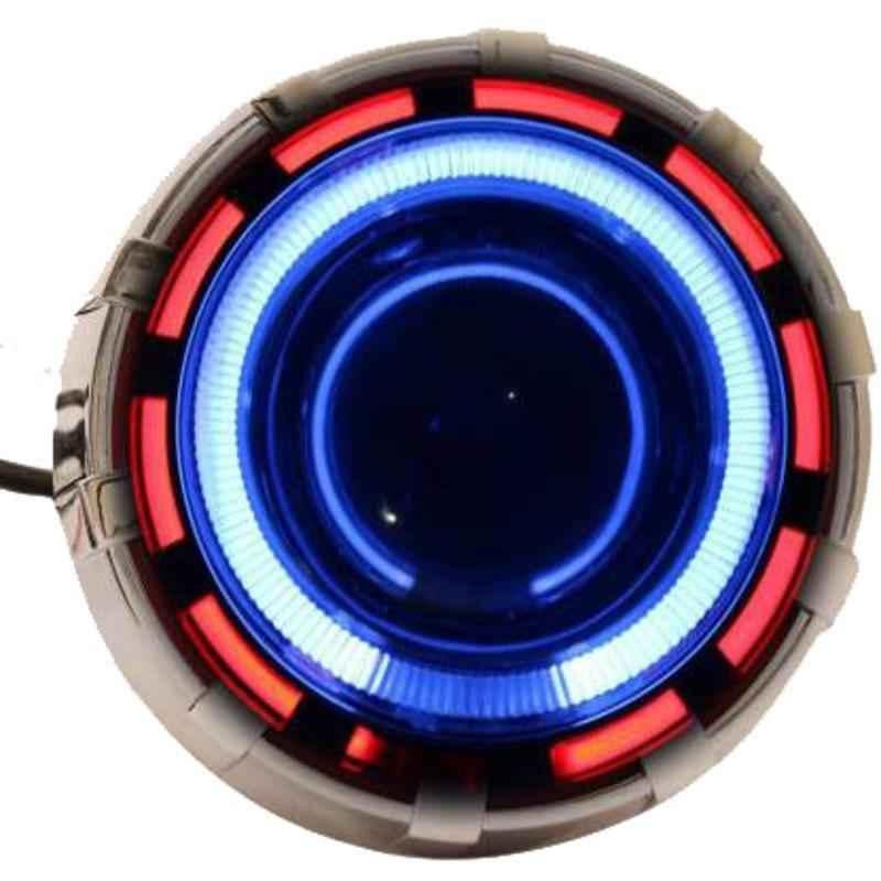 Love4ride 35W White & Blue Projector Headlights for Two Wheeler