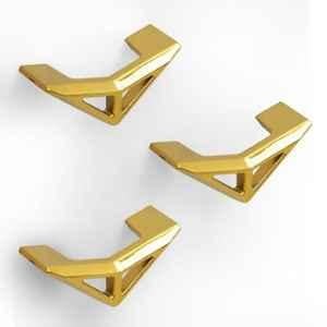 Plantex Knobs for Drawers/Drawer Knobs/Triangle Knob for Cabinets/Drawer Handle/Pull-Push Knob for Kitchen/Bedroom Drawers (Pack of 3) Gold