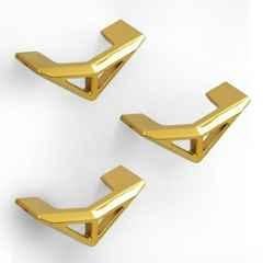 Plantex Knobs for Drawers/Drawer Knobs/Triangle Knob for Cabinets/Drawer Handle/Pull-Push Knob for Kitchen/Bedroom Drawers (Pack of 3) Gold
