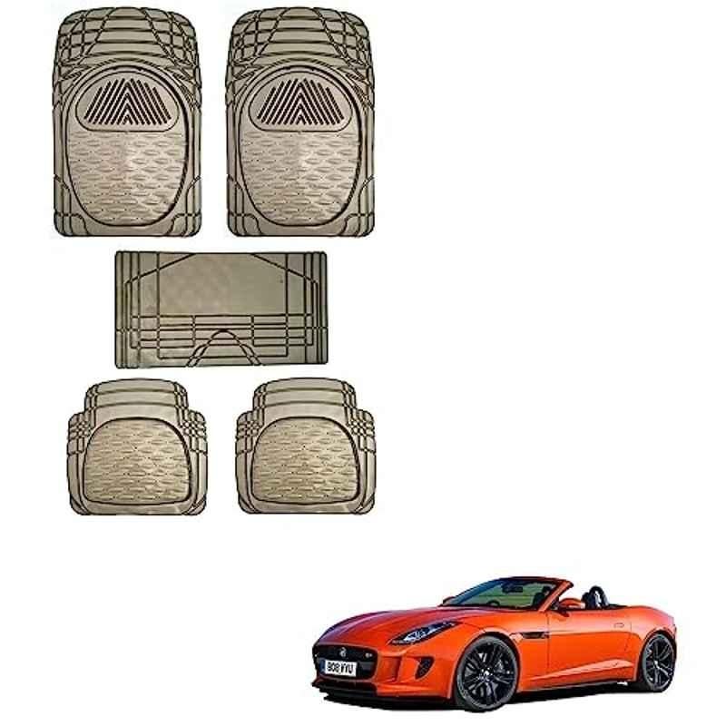 Kozdiko 5 Pcs 6205 Smoke PVC Rubber Car Foot Mat Set for Jaguar F-Type