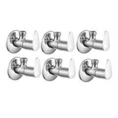 Fastgear Fusion Stainless Steel Silver Chrome Finish Angle Valve, FG2100 (Pack of 6)