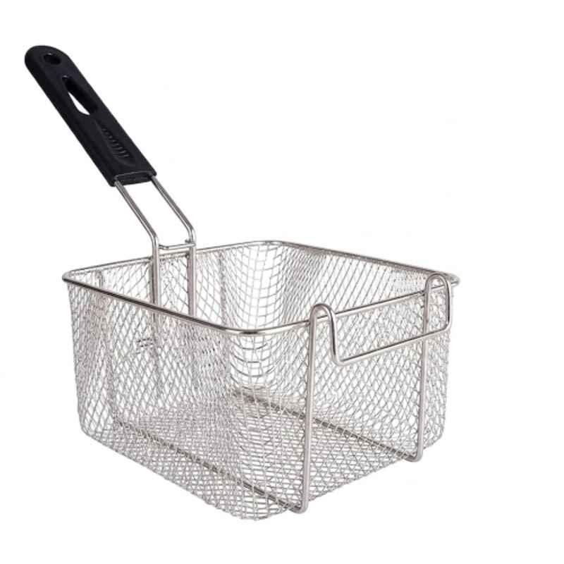 Khushi Udyog 2500W 6 Litre Stainless Steel Silver Deep Fryer Basket with Long Handle for Kitchen & Restaurant