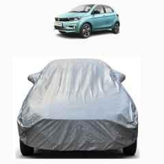 Aarex Auto Polyester Silver 100% Waterproof Car Body Cover with Mirror Pocket, Triple Stitched, Heat Resistant & UV Protection for Tata Tiago