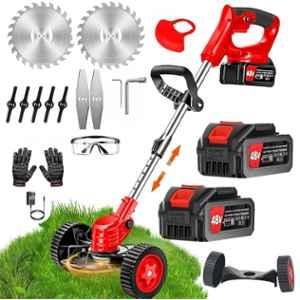 Imported 48V 3Ah 25cm 2 in 1 Cordless Grass Trimmer with Adjustable Height, Lightweight & Portable for Lawns & Gardens