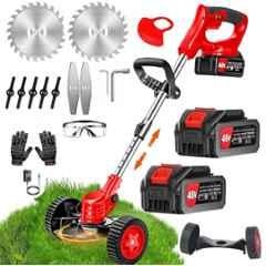 Imported 48V 3Ah 25cm 2 in 1 Cordless Grass Trimmer with Adjustable Height, Lightweight & Portable for Lawns & Gardens