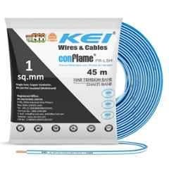 KEI Conflame 1 Sqmm 1 Core FRLSH Blue Copper PVC House Wire, Length: 45 m