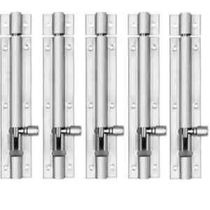 Senkiddpro 185mm Stainless Steel Chrome Finish Push to Close Tower Bolt (Pack of 5)