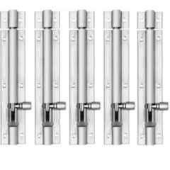 Senkiddpro 185mm Stainless Steel Chrome Finish Push to Close Tower Bolt (Pack of 5)