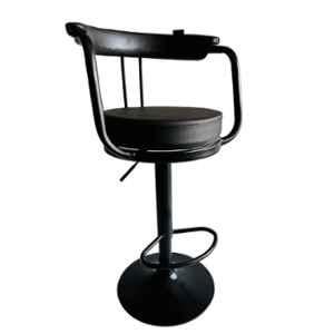 P P Chair Metal Chrome Finish Black Adjustable Height Bar Stool