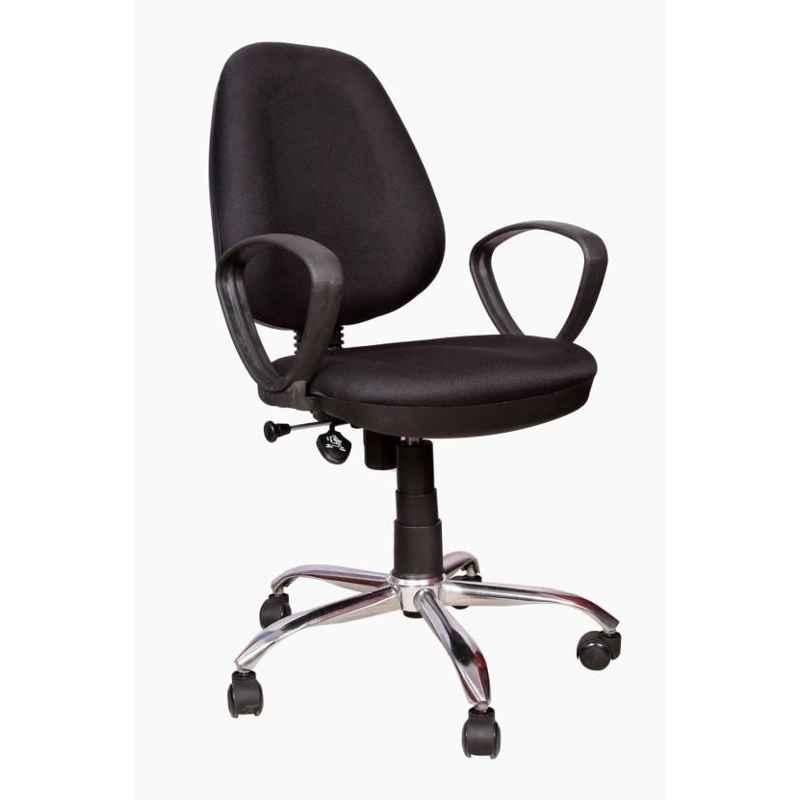 Mezonite Medium Back Leatherette Black General Purpose Office Chair (Pack of 2)