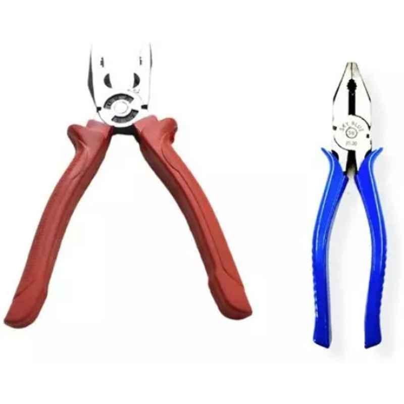 Sky Blue 2 Pcs 7.8 inch Lineman Plier Combo, SBE_PLIER_COMBO_MOD_01117