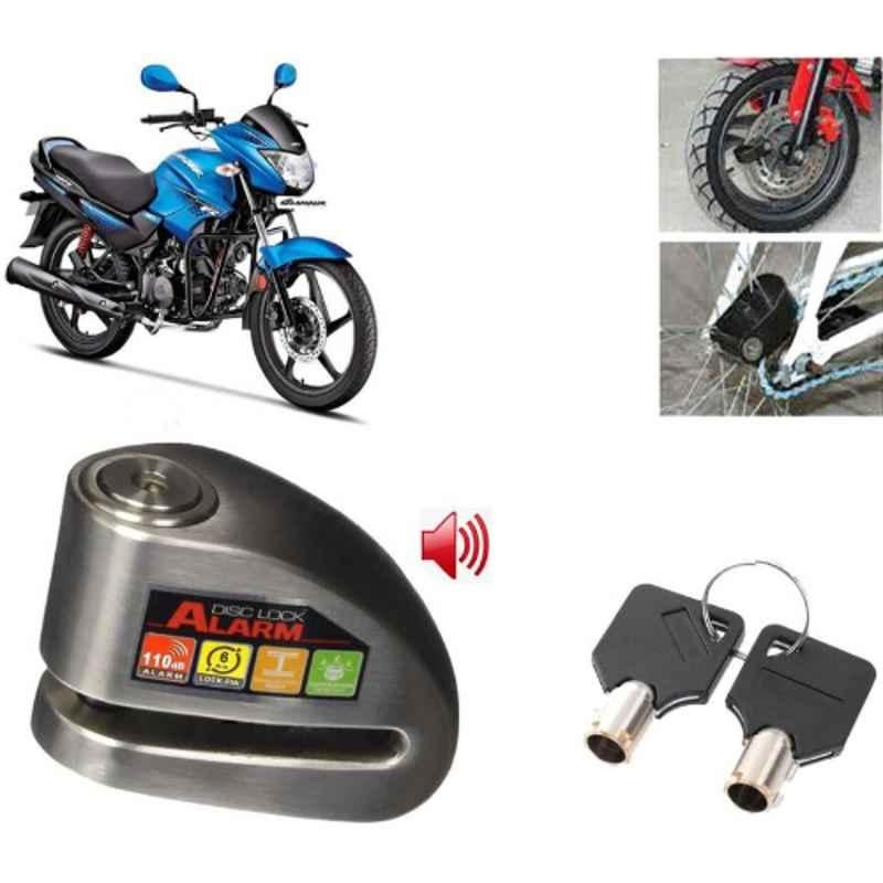 Auto Pearl Steel Black Alarm Disc Brake Lock, Lock_235