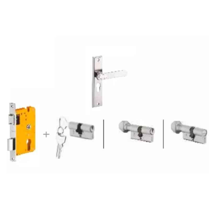 Dorset Deolo HL DEO 8 inch Zinc SC Finish Lock Set with KY Mortise Lever Lock (Pack of 2)