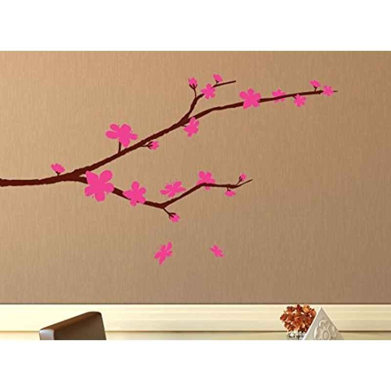Asian Paints NA11AM Wall Ons 76.2x30.48cm Pink Flowers & Branch Self Adhesive Wall Sticker, HPCA13592