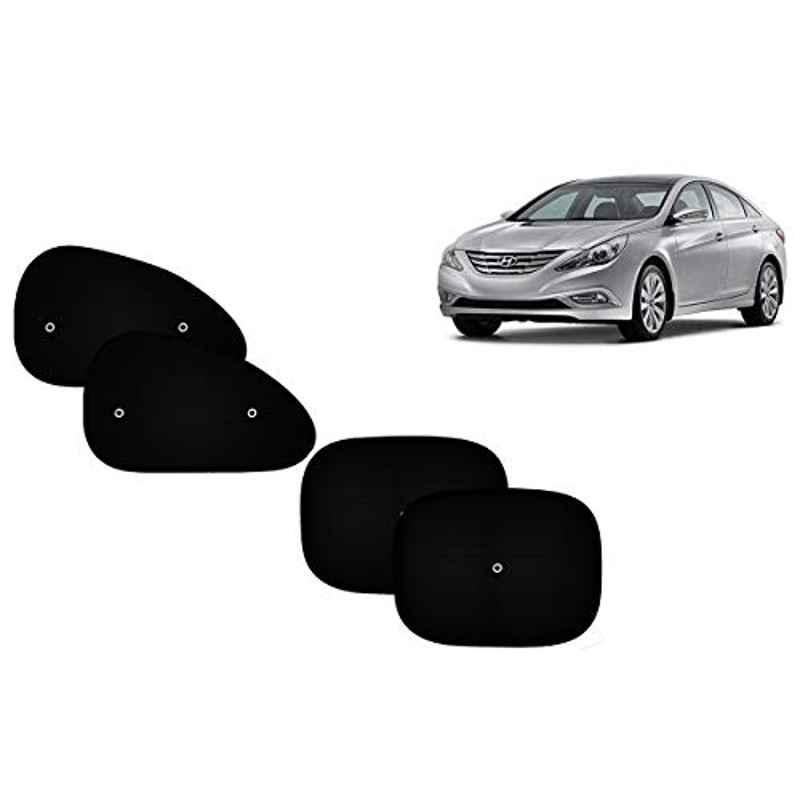 Auto Pearl 4 Pcs PVC & Mesh Black Window Side Sun Shade Set for Sonata