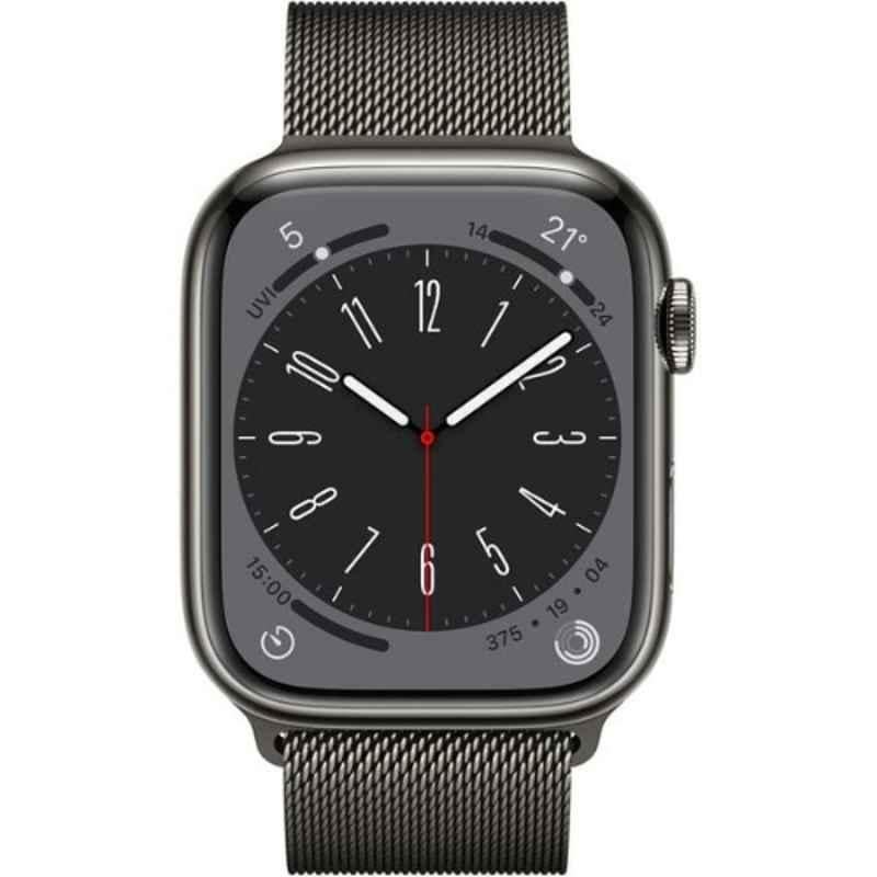 Apple Series-8 45mm Stainless Steel Case Graphite GPS + Cellular Watch with Milanese Loop