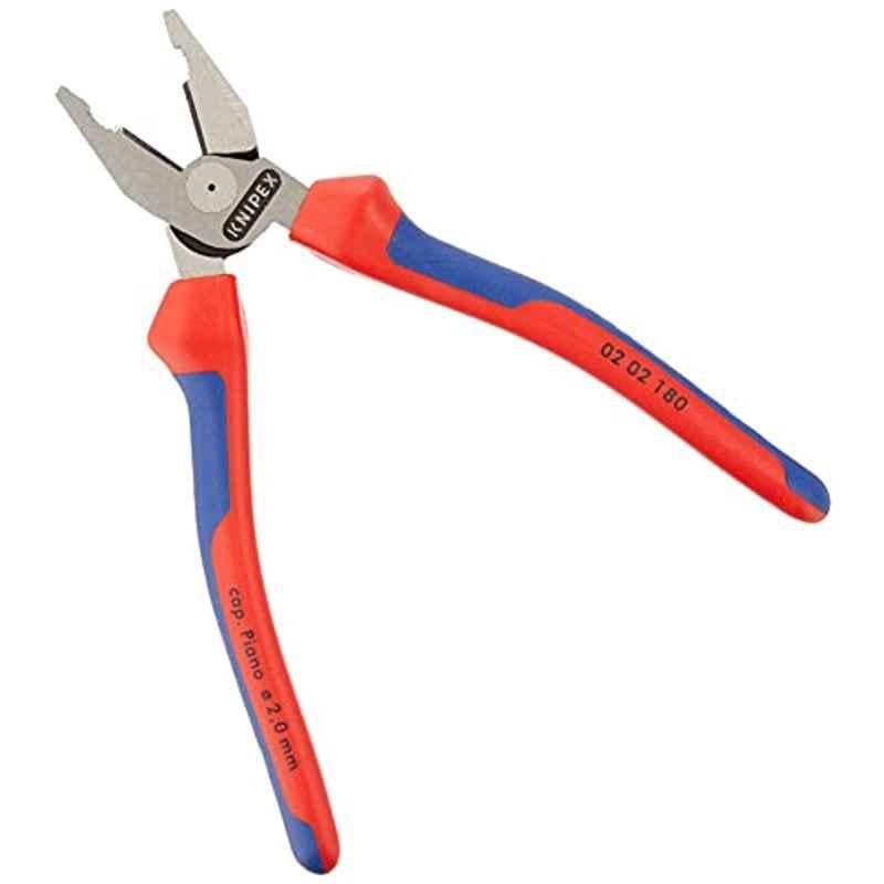 Knipex 02 02 180-Pliers (Linemans, Steel, Plastic, Blue/Red)