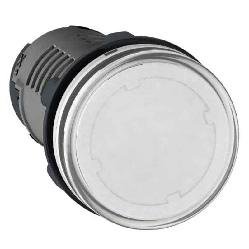 Schneider 22mm 220 VAC White Round LED Pilot Light with Screw Clamp Terminal, XA2EVM1LC