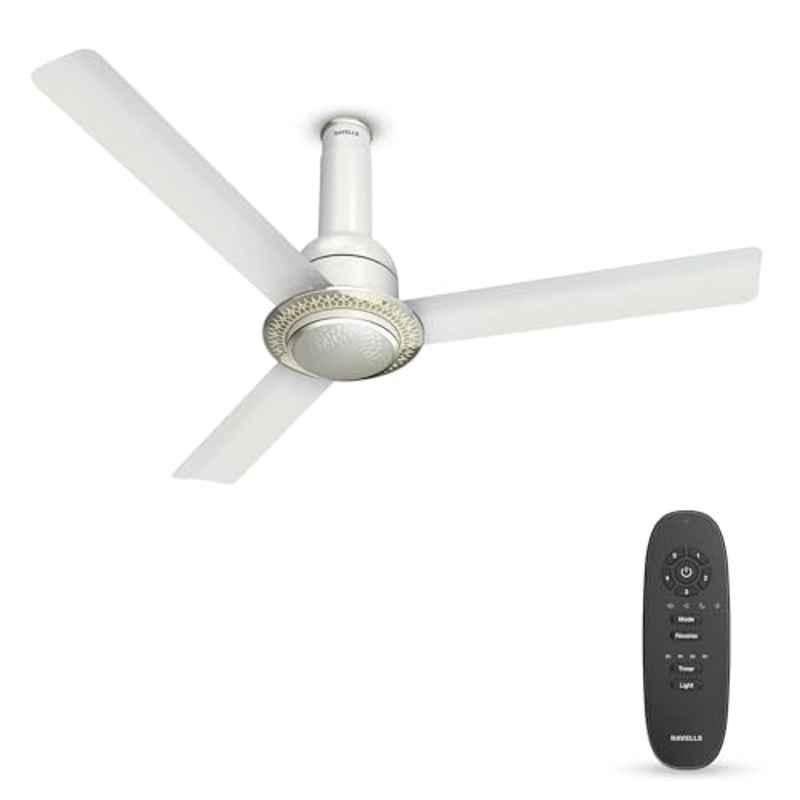 Havells Cera 35W Aluminium Pearl White 3 Blade BLDC Motor Ceiling Fan with 2 Years Warranty, HCRPU225F, Sweep: 1200 mm