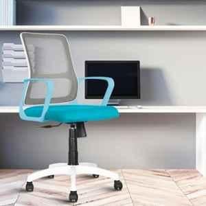 Rose Elanzo Mesh Blue & White Medium Back Revolving Ergonomic Office Chair