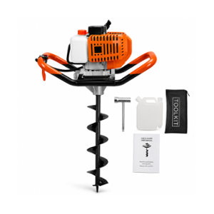 Bharat Saarthi 52cc 2 Stroke 8 inch Heavy Duty Earth Auger Machine with Advance AIR Cooled Technology for Tree Plantation & Upto 100cm Hole Digging