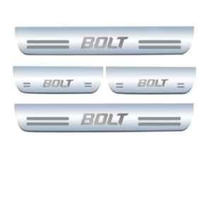 SureStrive 4 Pcs Stainless Steel Silver Footstep Sill Plate Set without LED for Tata Bolt All Model