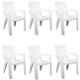 Italica Polypropylene White Spine Care Chair, 2277-6 (Pack of 6)