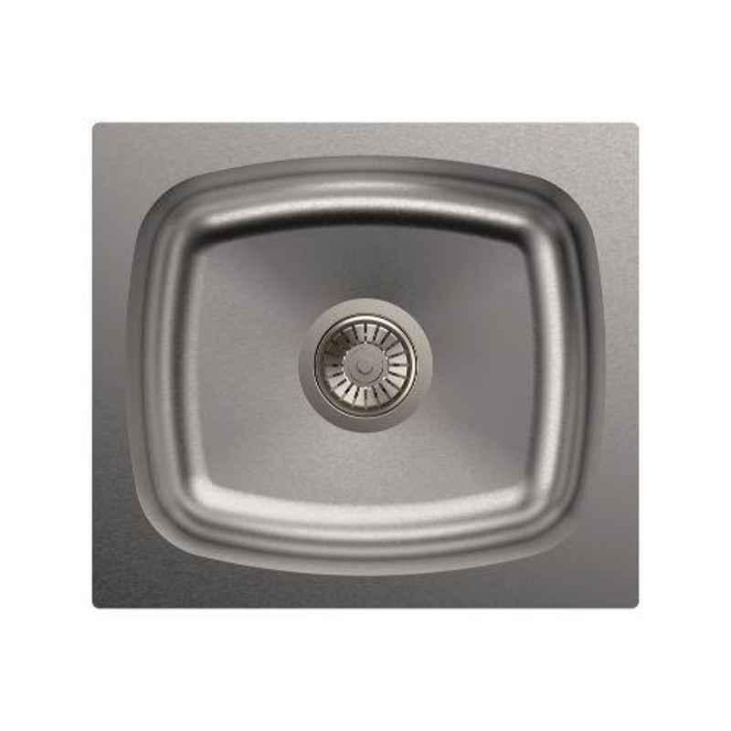 Carysil Elegance Single Bowl Stainless Steel Gloss Finish Kitchen Sink, Size: 18x16x7 inch
