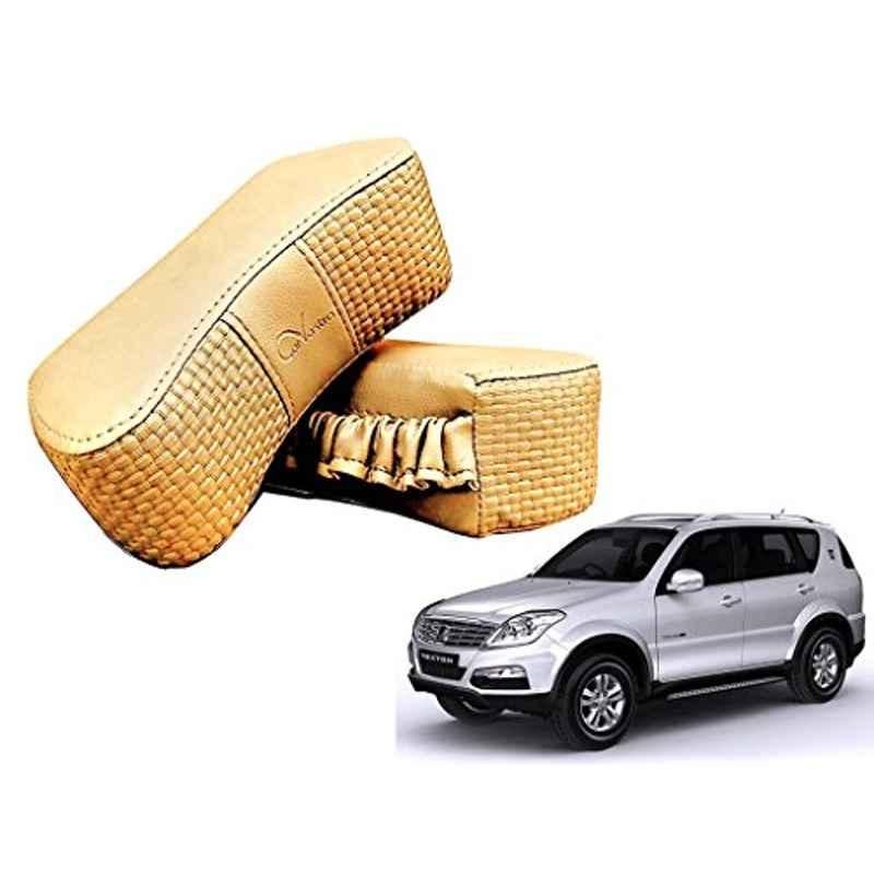 Kozdiko 2 Pcs Memory Foam Beige Luxurious Neck Rest Set for Mahindra Rexton, koz_39517