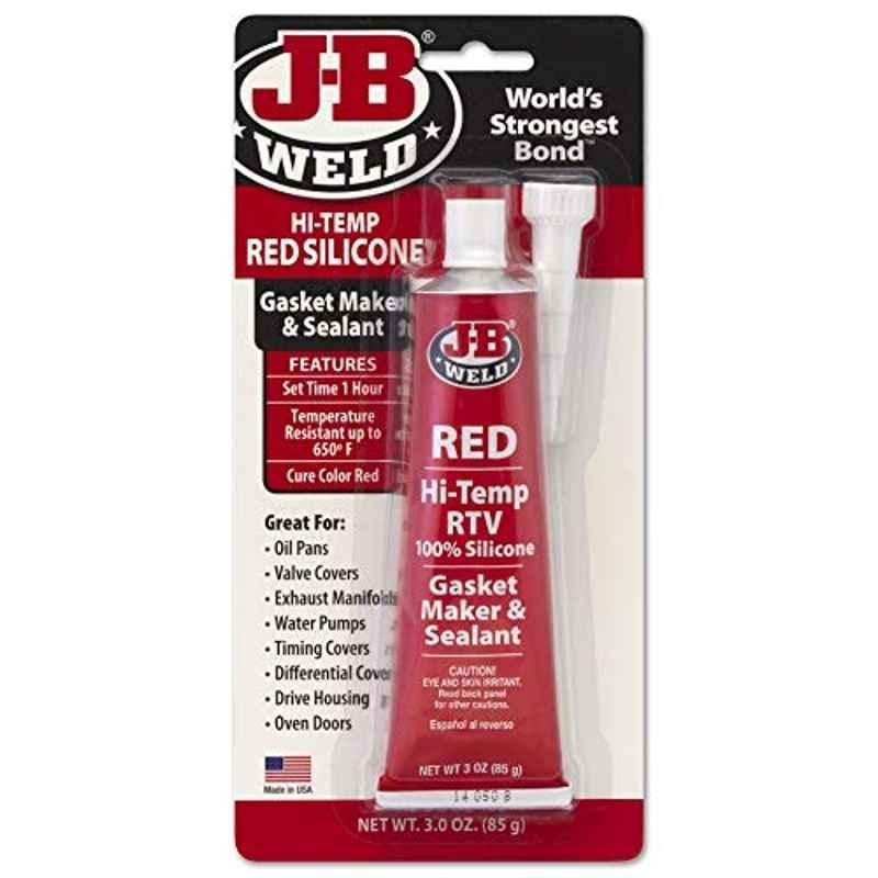 J-B Weld 3oz Red RTV Silicone High Temperature Gasket Maker & Sealant, 31314