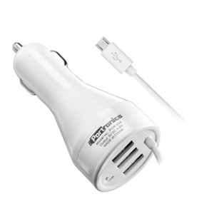 Portronics White 3 USB Port Car Charger with Micro USB Cable, POR334 (Pack of 5)