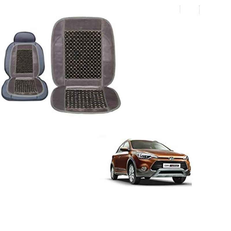 Kozdiko Wooden Bead Seat with Grey Velvet Border for Hyundai i20 Active, KOZ-86857
