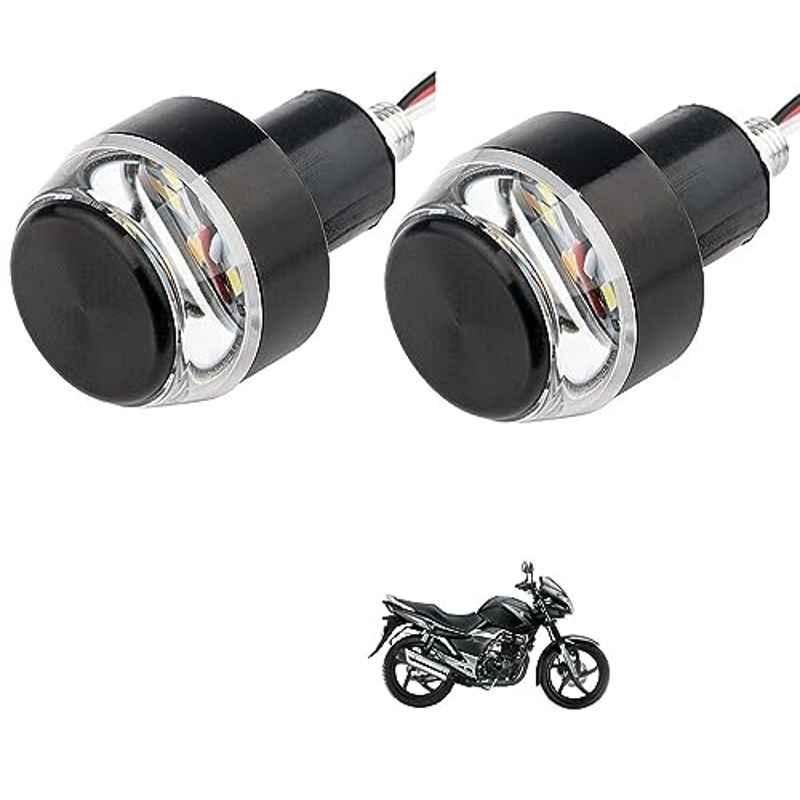 Kozdiko 2 Pcs Dual Colour Motorcycle LED Indicator Turn Signal Handle Bar Light Set for Maruti Suzuki GS 150 R
