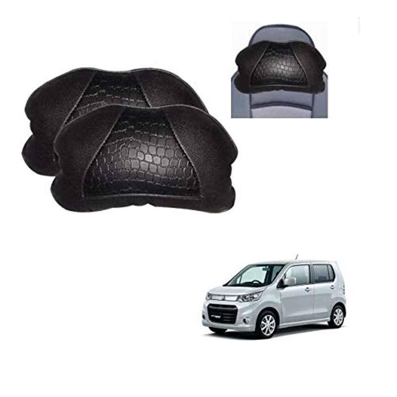 Kozdiko 2 Pcs Black Neck Rest Cushion Pillow Set for Maruti Suzuki WagonR Stingray