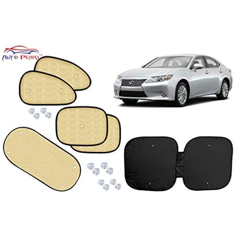 Auto Pearl 6 Pcs PVC & Mesh Beige Window, Front & Rear Sun Shade Set for Lexus