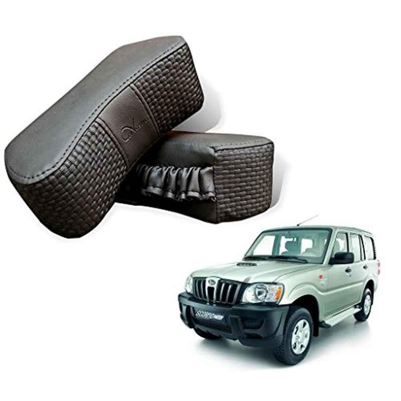 Kozdiko 2 Pcs Memory Foam Grey Car Vastra Neck Rest Cushion Set for Mahindra Scorpio, koz_5391