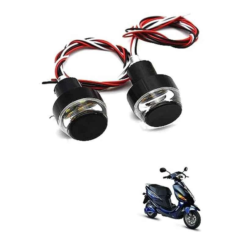 Kozdiko 2 Pcs Dual Colour Motorcycle LED Indicator Turn Signal Handle Bar Light Set for Hero Electric Cruz