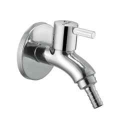 Cliquin Desire Florentine Brass Silver Chrome Wall Mounted Nozzle Bib Cock for Washing Machine, Garden & Outdoor Use