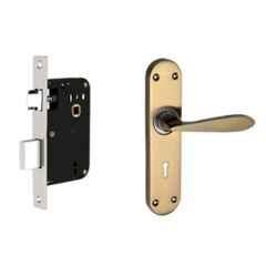 Buckler 8 inch Iron Gold Glossy Mortise Door Handle Set, B-352