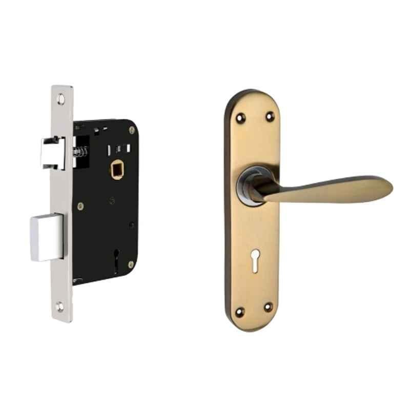 Buckler 8 inch Iron Gold Glossy Mortise Door Handle Set, B-352
