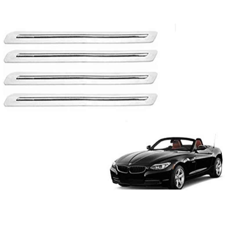 Kozdiko 4 Pcs PVC White Car Bumper Protector Set with Chrome Strip for BMW Z4