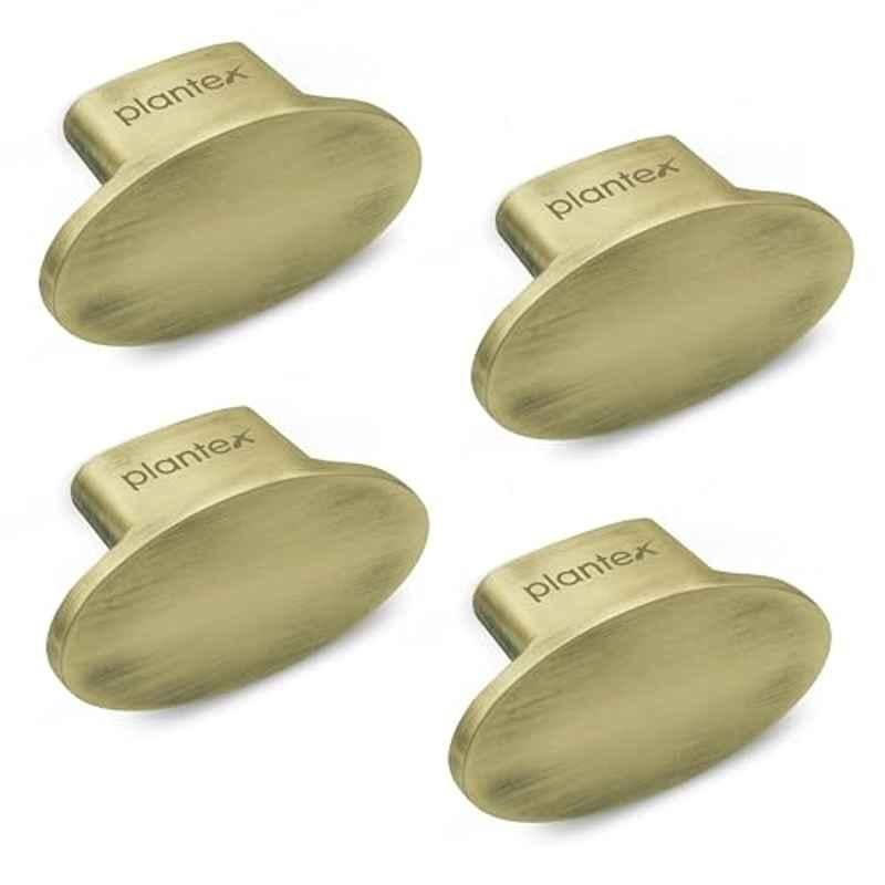 Plantex Knobs for Drawer/Small Drawer Knobs/Knobs for Cabinets/Pull-Push Knobs for Kitchen/Bedroom Drawer (Pack of 4) Oval, Antique Brass