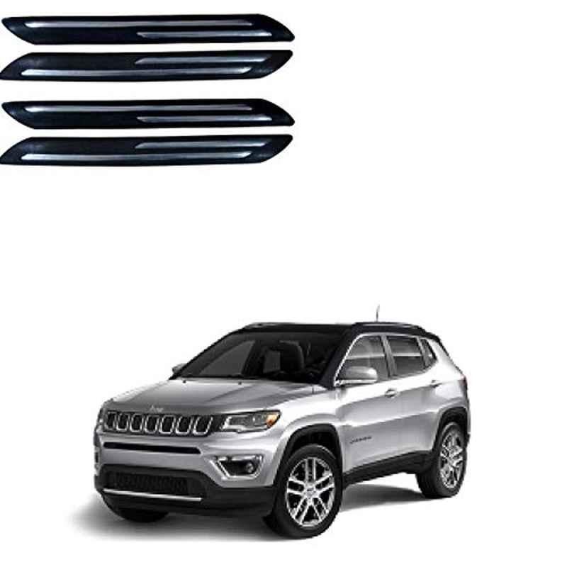 Kozdiko 4 Pcs Double Chrome Bumper Protector Black Set �for Jeep Compass