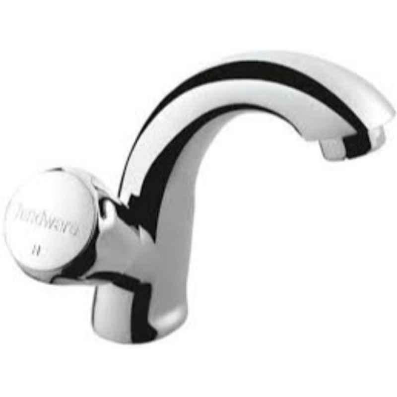 Hindware Contessa Plus Chrome Brass Swan Neck Tap with Left Hand Operating Knob, F330012
