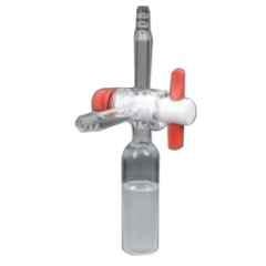 Glassco 4/40 Boro 3.3 Glass Flushing Adapter with Stopcock, 048.202.01